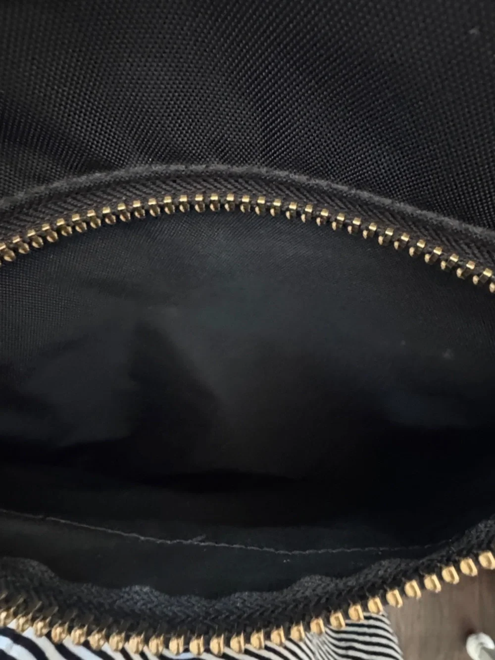 Frye Black Backpack with Brown Leather Accents and Gold Hardware